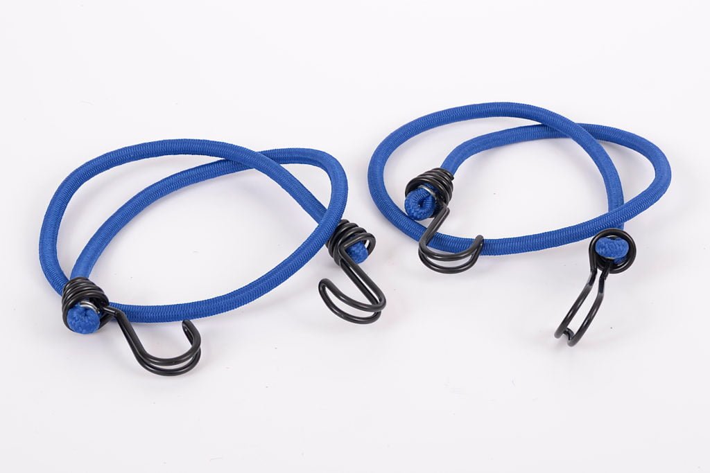 2 X 8mm X 80Cm Blue Reverse Hook Luggage Elastics
