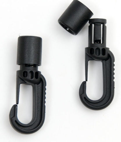 Black Auto Locking Bungee Hooks For 6 Or 8mm Cord