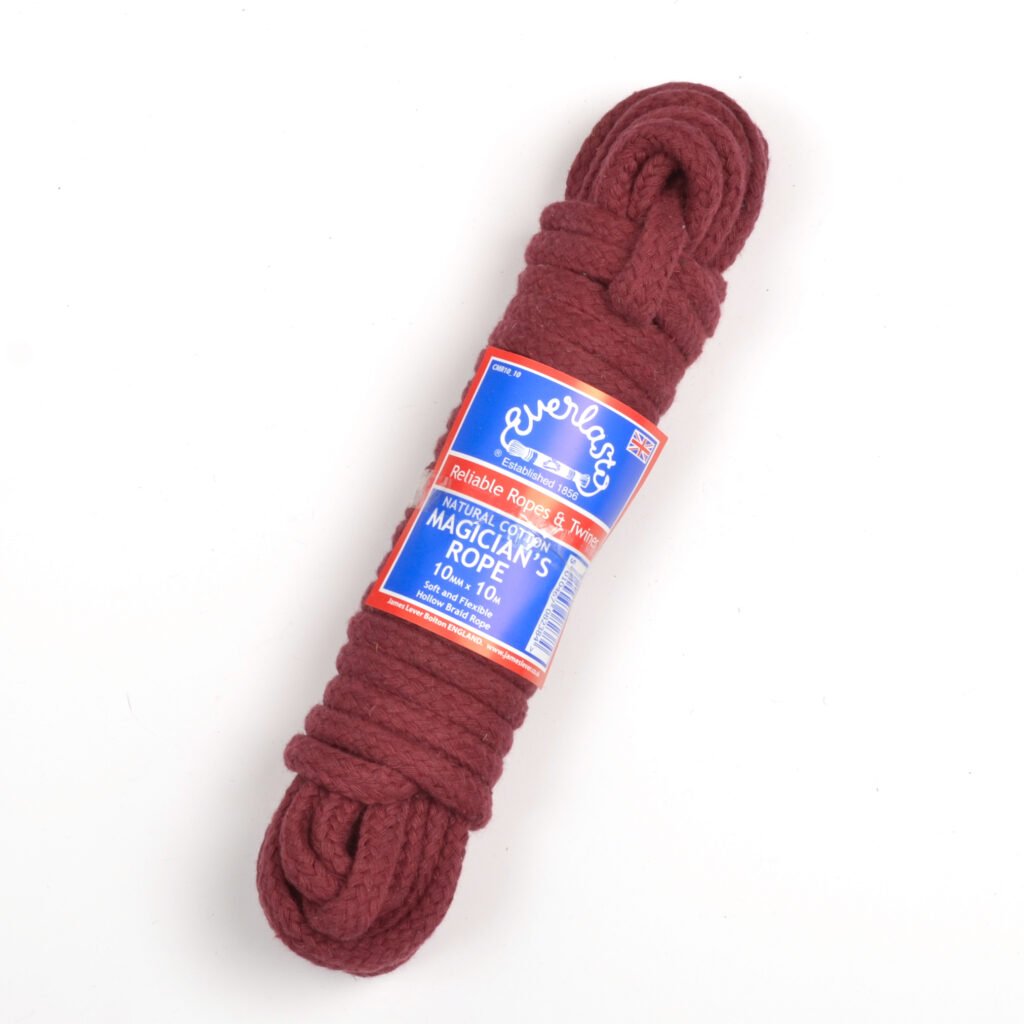 Burgundy Coloured Cotton Magicians Rope 6mm Diameter