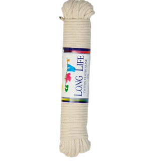 Outdoor/Indoor Washing Line Rope Heavy Duty Washing Line Clothesline Home Garden（20m×6mm） Multipurpose Braided Cotton Rope for Drying Clothes AIEVE Cotton Clothesline 