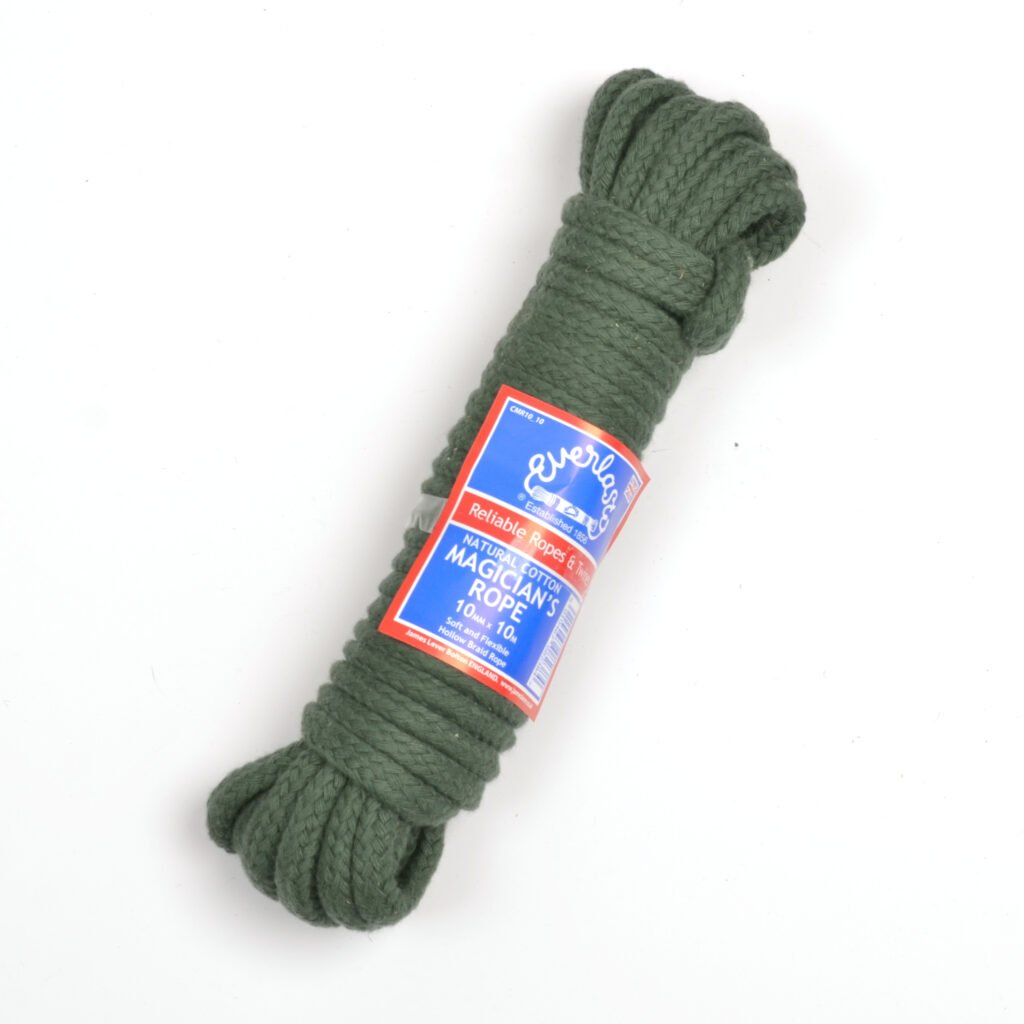 Moss Green Coloured Cotton Magicians Rope 6mm Diameter