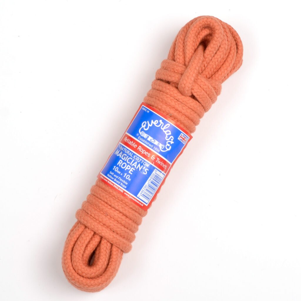 Orange Coloured Cotton Magicians Rope 6mm Diameter