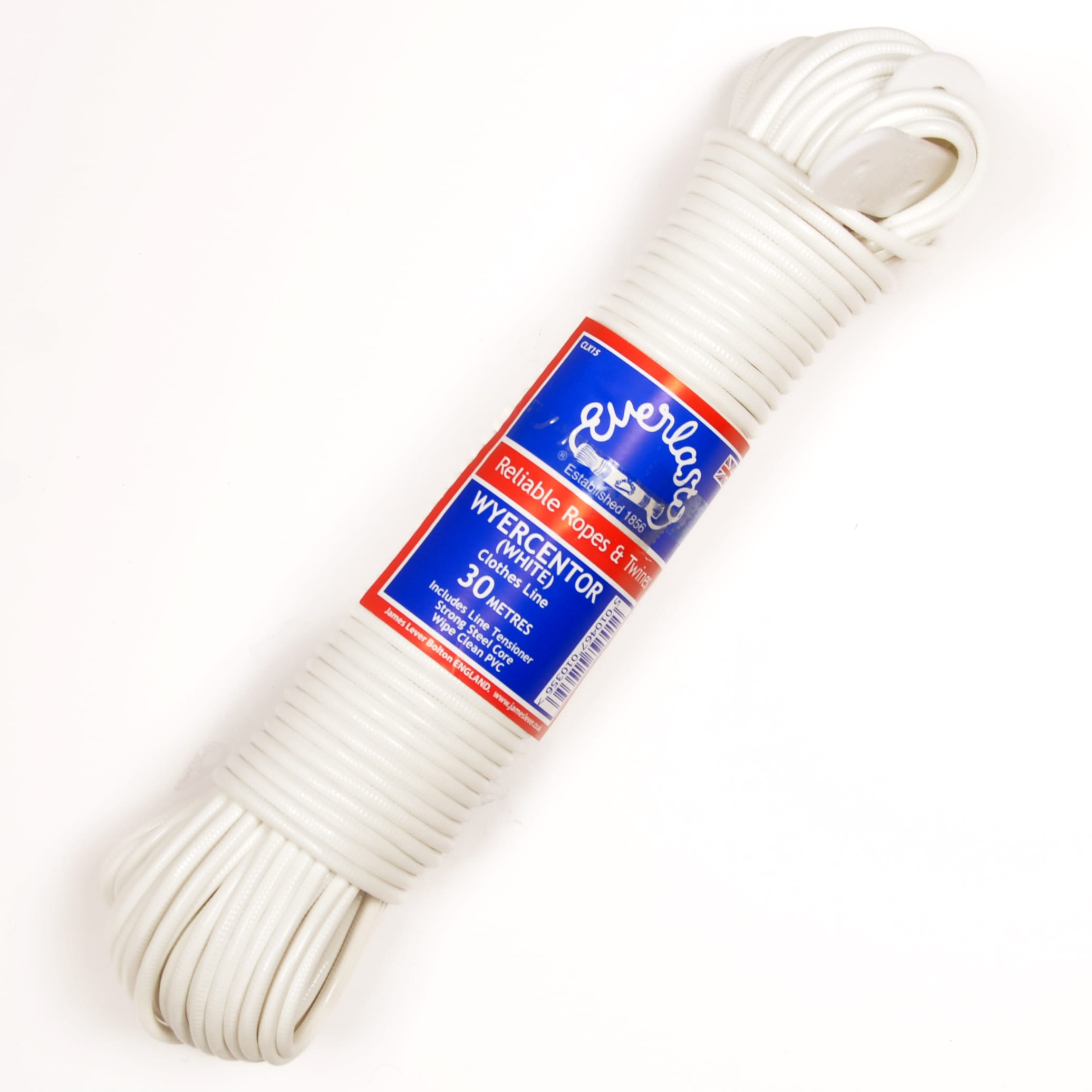 20M - Quality Everlasto 'Wyercentor' Steel Core Colored Clothing/clothesline 3.5mm Thick (Blue