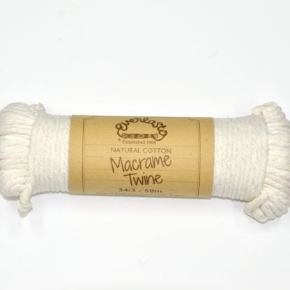 Everlasto 34/3 Natural Cotton Macrame Twine 50m Hank.
