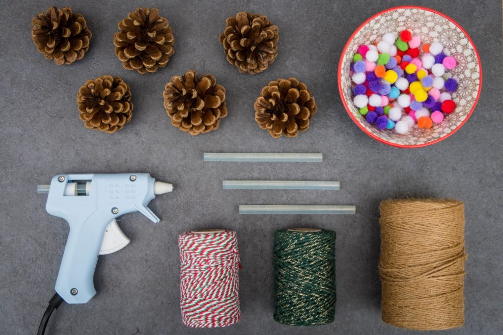 Pine cone twine crafts