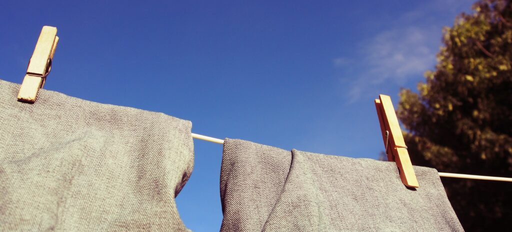 Drying clothes in the sun
